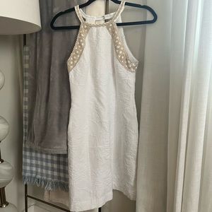 Lily Pulitzer dress in white and gold